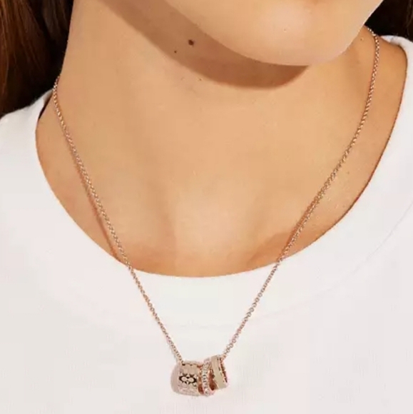 COACH Signature Enamel Necklace - Rose Gold (NWT - Authentic) - Picture 3 of 3